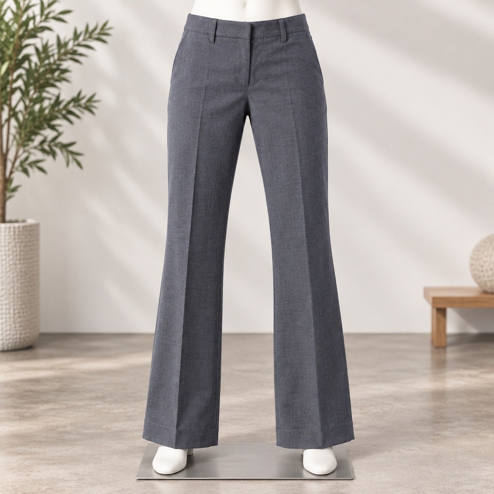 White House Black Market Dress Pants Womens 8 Gray Wide Leg Trouser Office